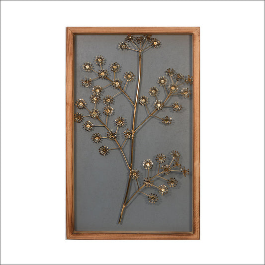 HANDMADE METAL FLOWERS ENCASED IN WOODEN Frame