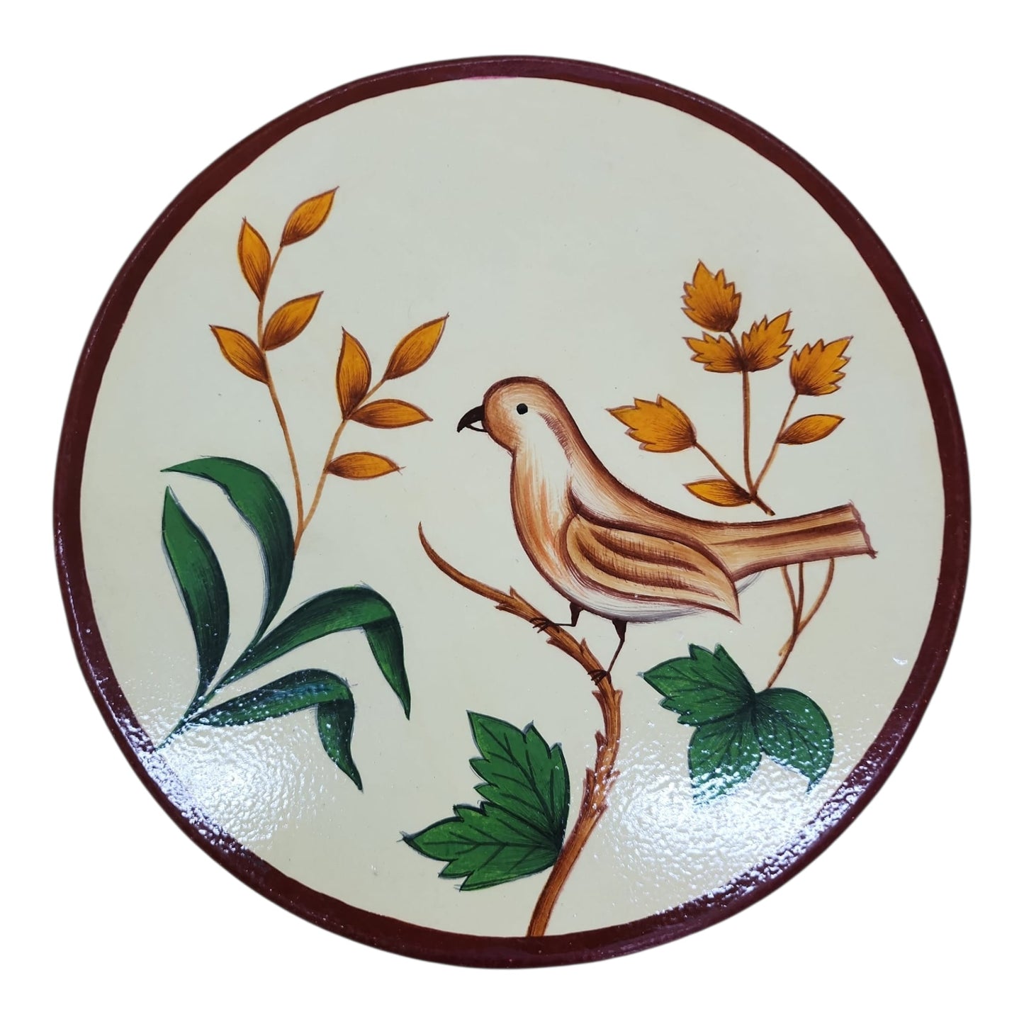 Hand Painted Wooden Bird Plate