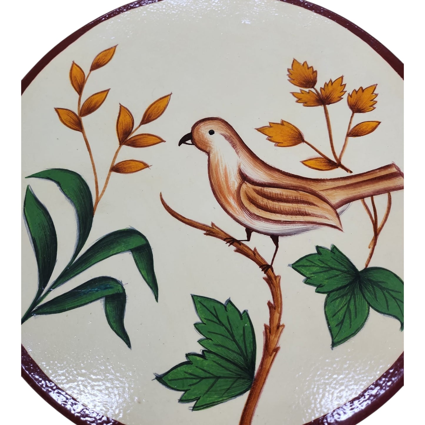 Hand Painted Wooden Bird Plate
