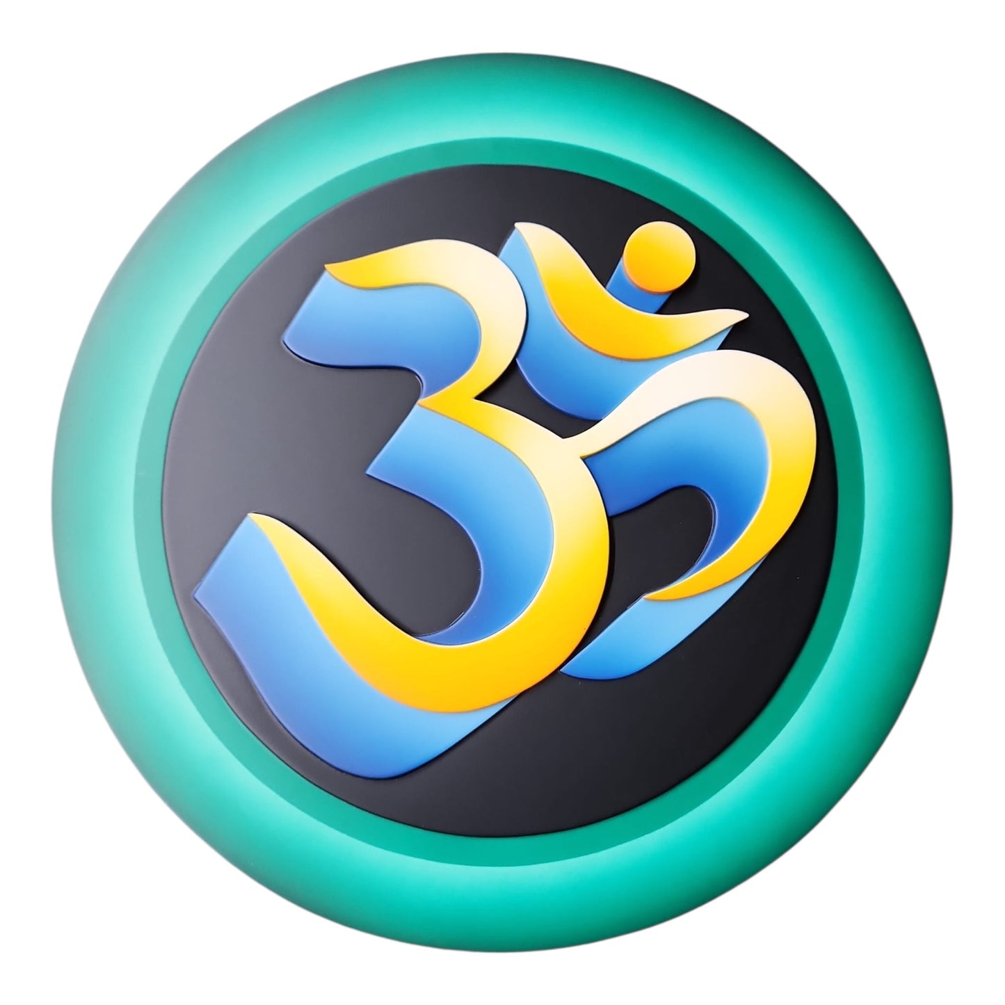 Om Round Wooden Wall Frame