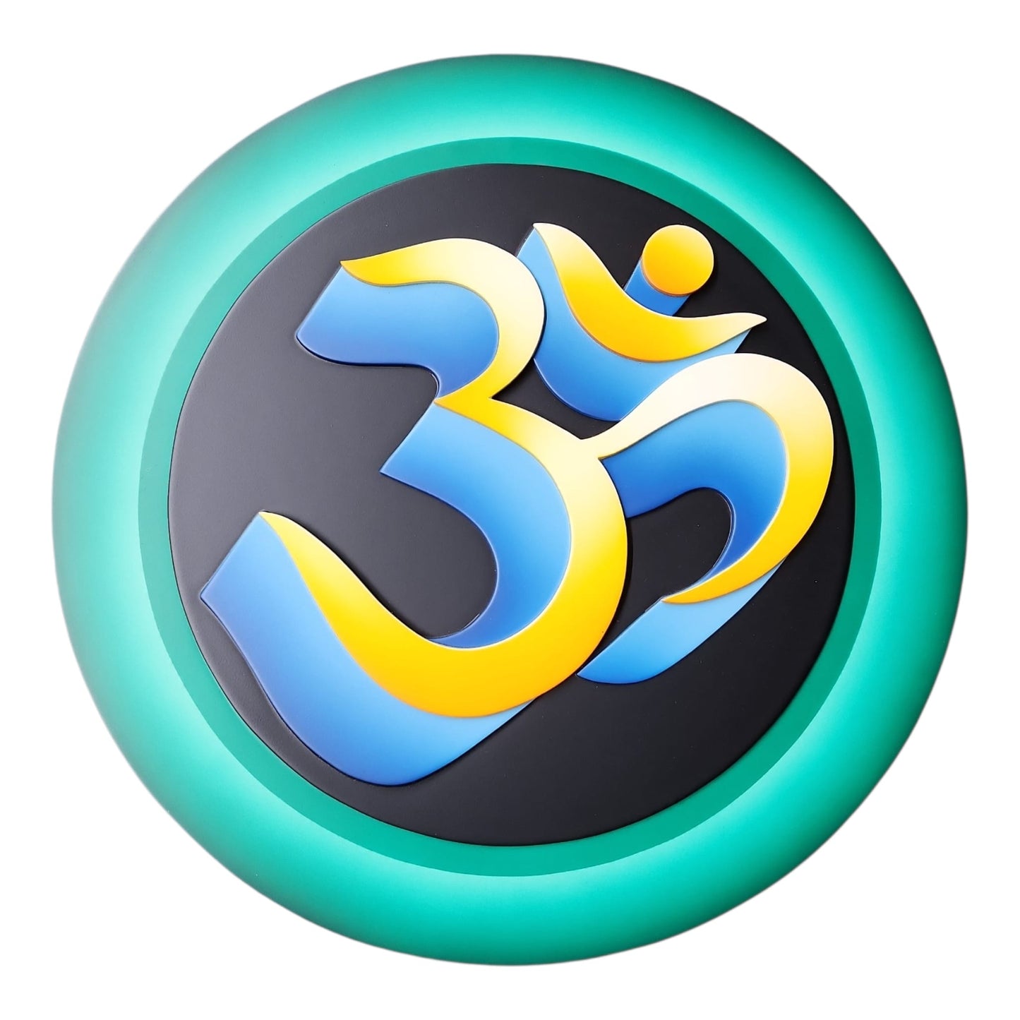 Om Round Wooden Wall Frame