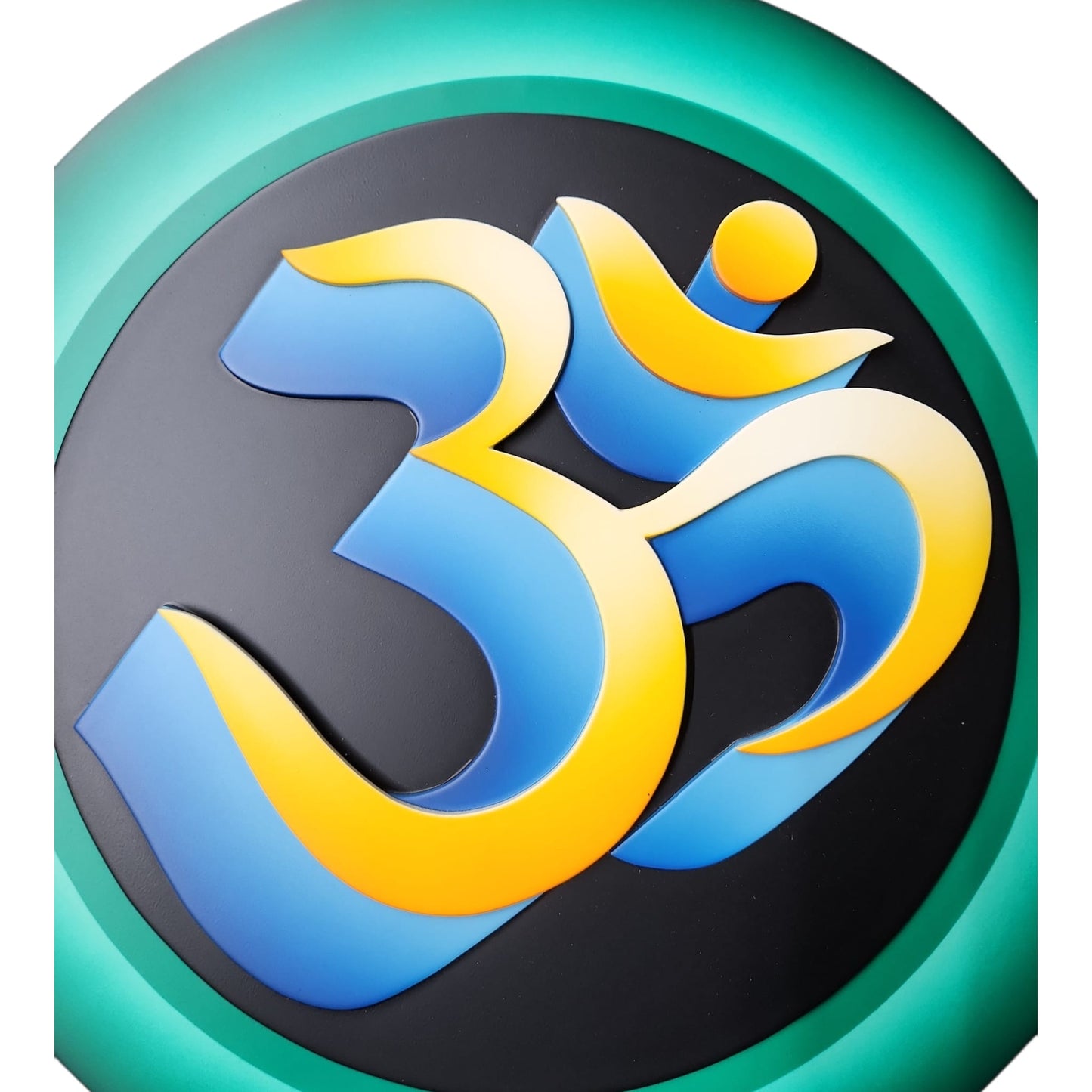 Om Round Wooden Wall Frame