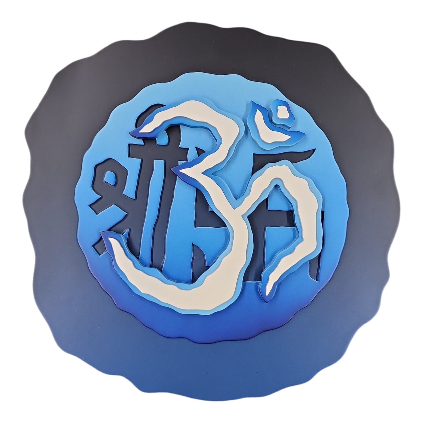 Om Shree Wooden Wall Frame Blue