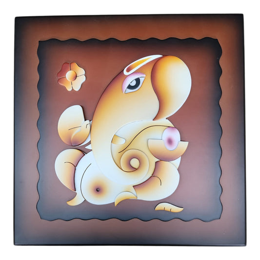 Ganesh Wall Frame Brown