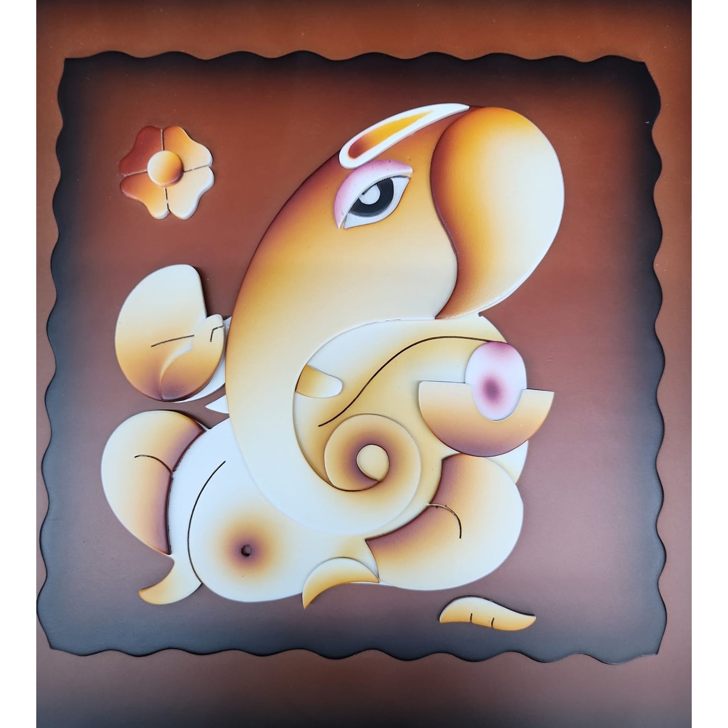 Ganesh Wall Frame Brown
