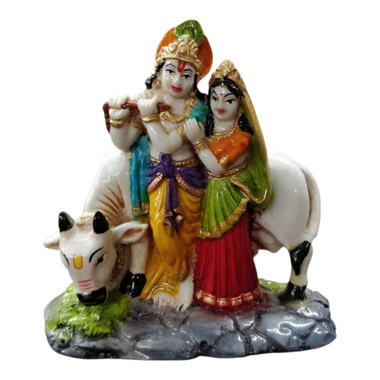 Krishna Radha with Cow Murti