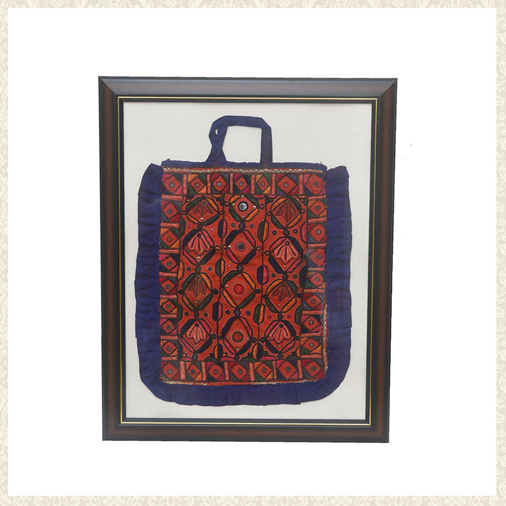 Vintage Fabric Bag Framed