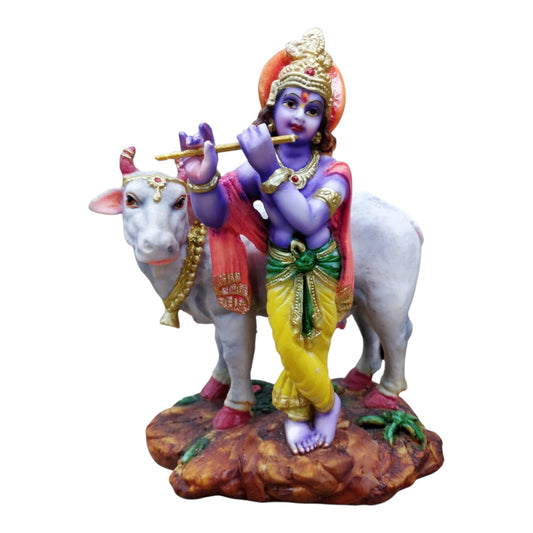 Krishna Coloured with Cow