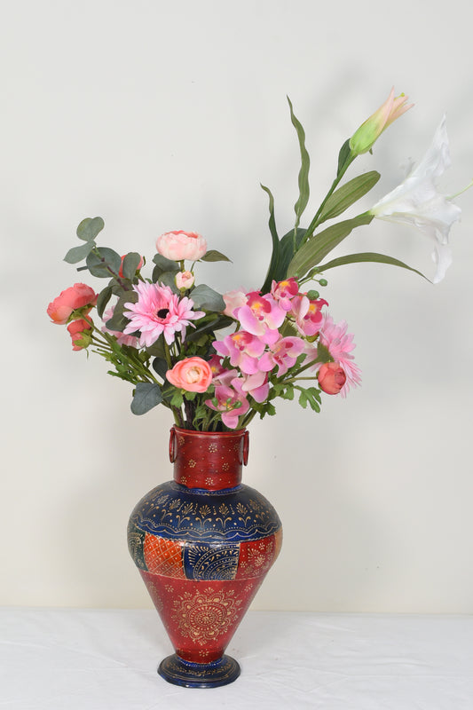 Metal Flower Vase in Multi Colour