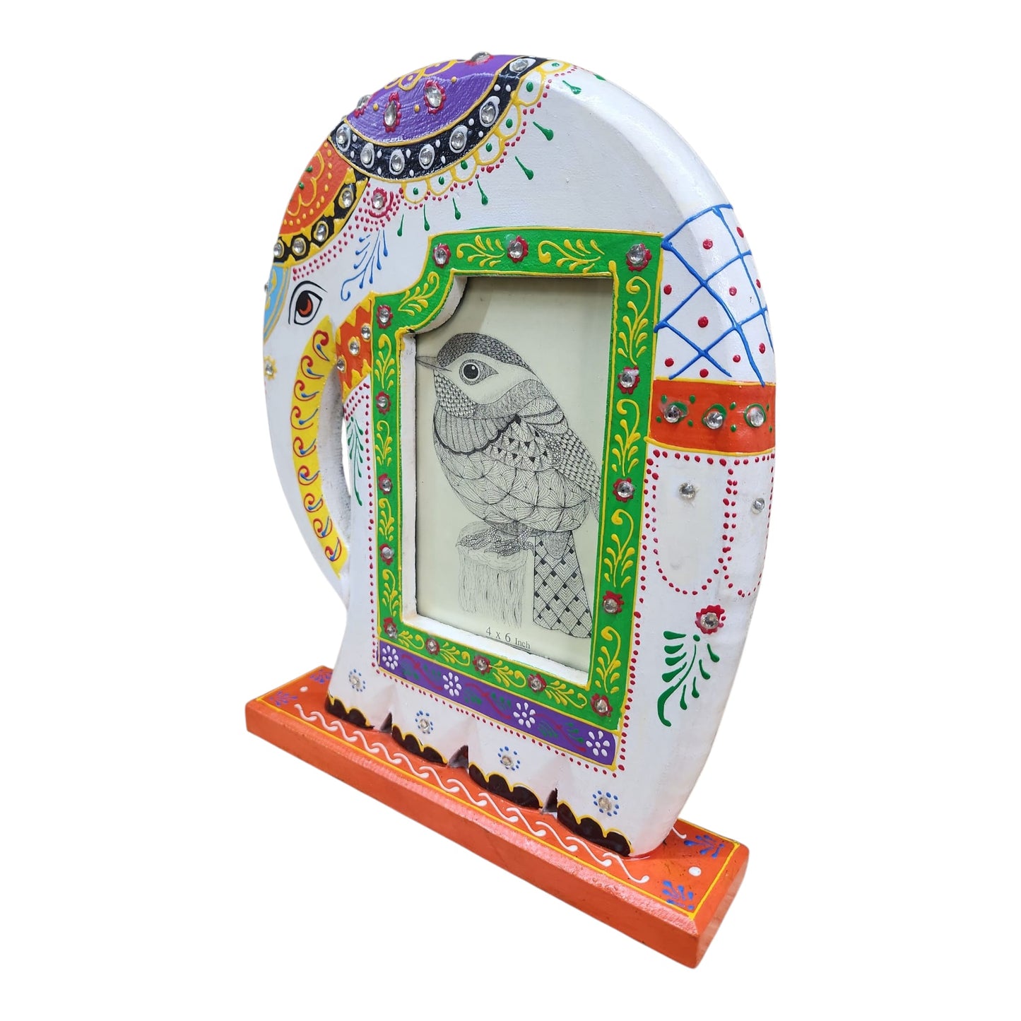 Hand Painted Elephant Wooden Photo Frame