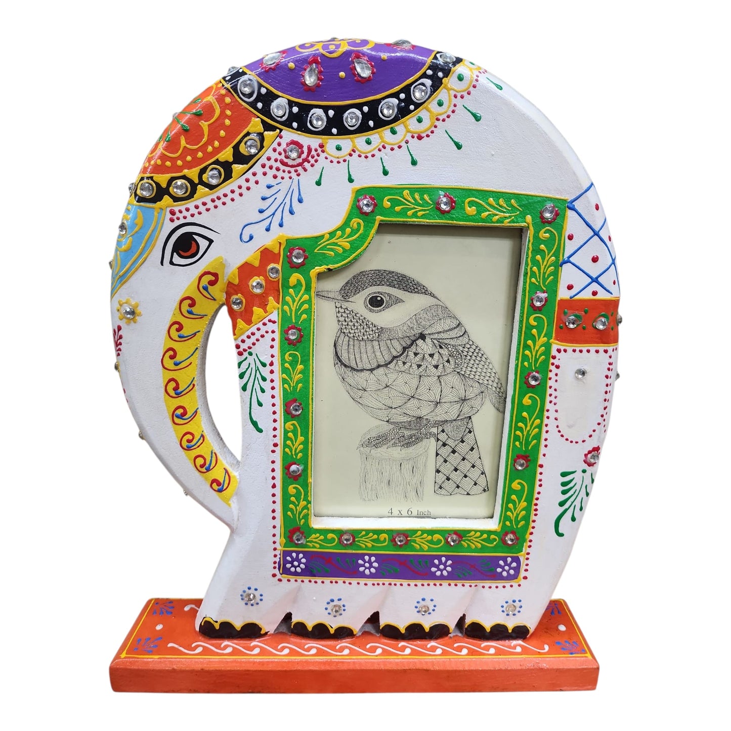 Hand Painted Elephant Wooden Photo Frame