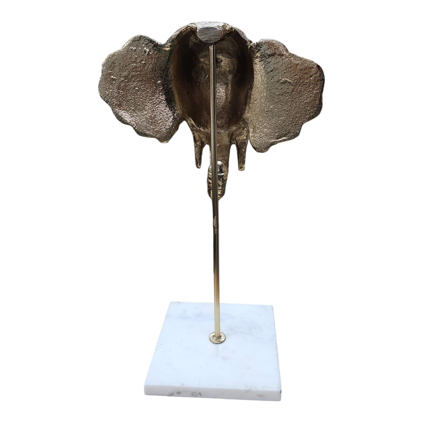 Gold Elephant's Head with Marble Stand