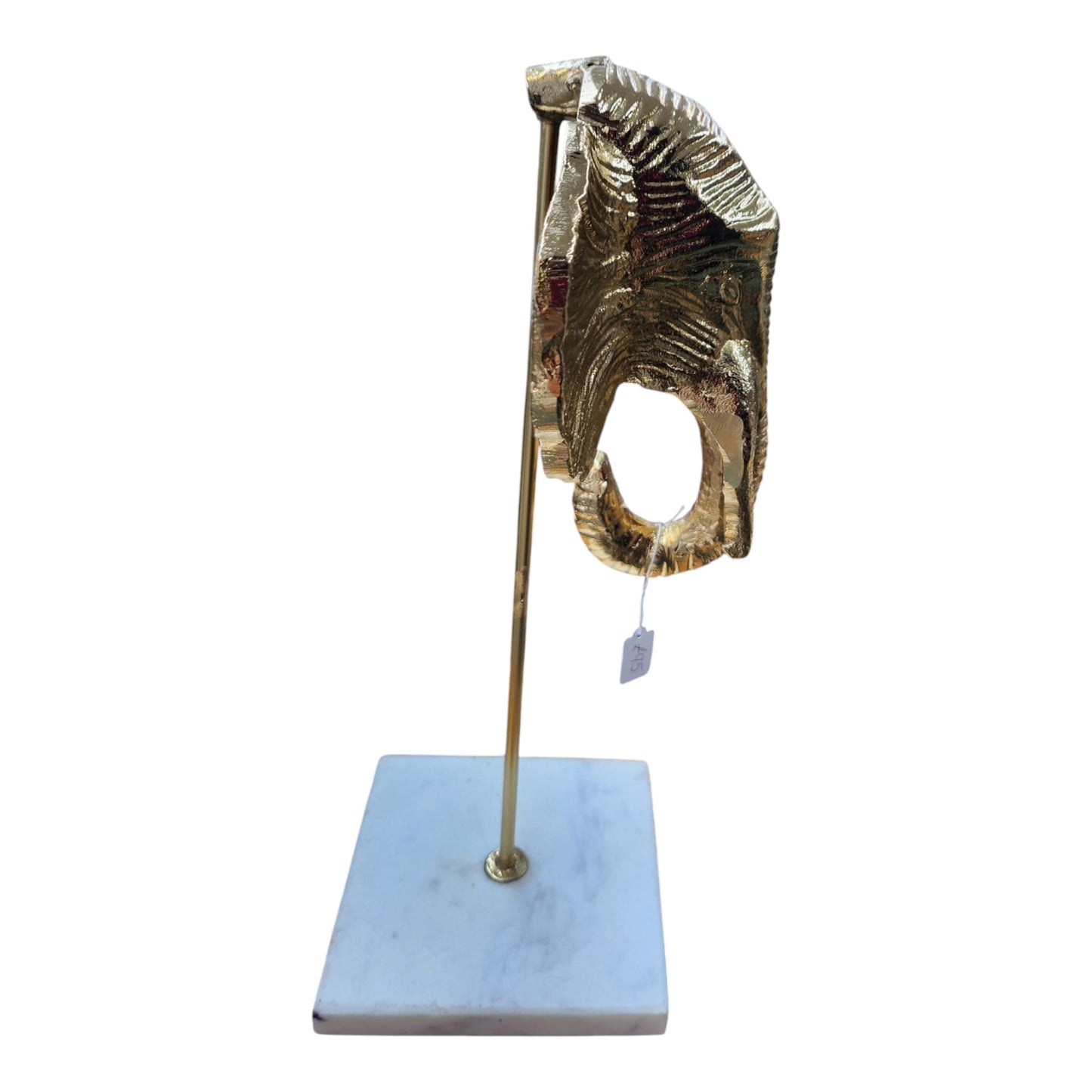 Gold Elephant's Head with Marble Stand