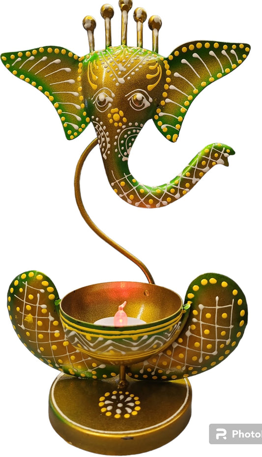 Beautiful Handmade Metal Ganesh Tealight