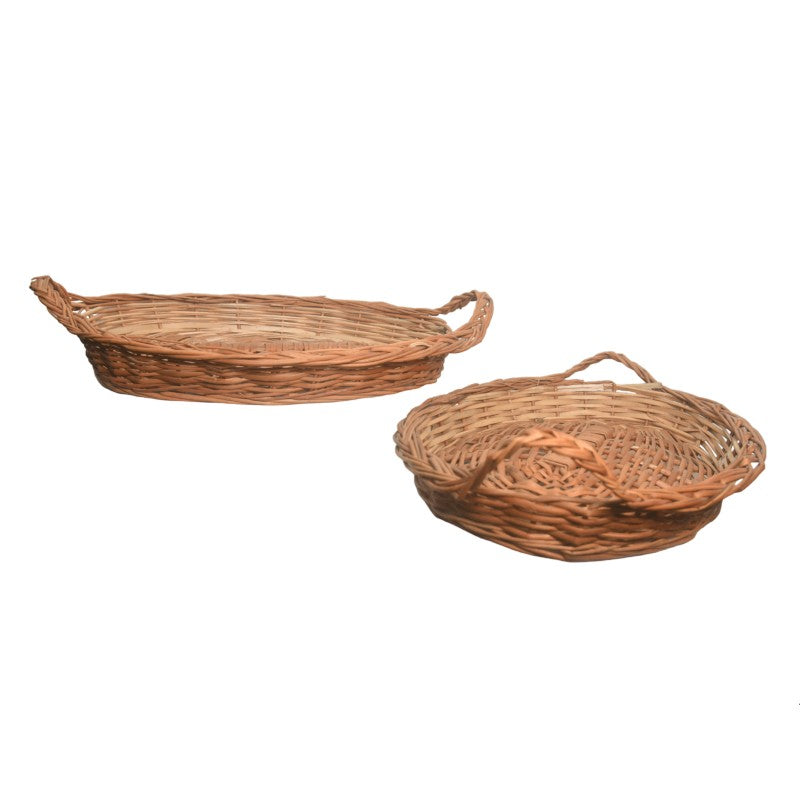 Handmade Bamboo Oval Basket with Handles