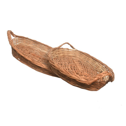 Handmade Bamboo Oval Basket with Handles