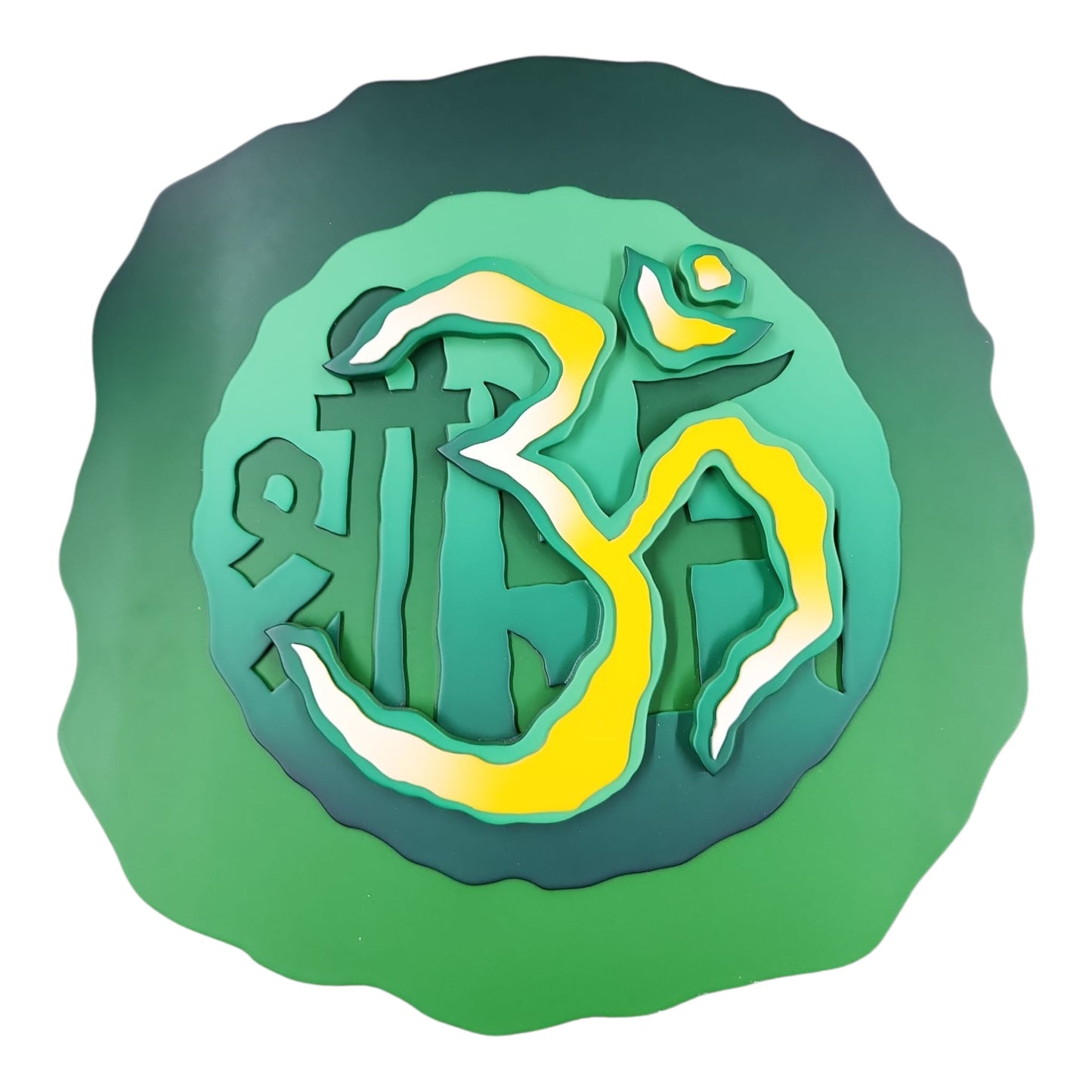 Om Shree Wooden Wall Frame Green