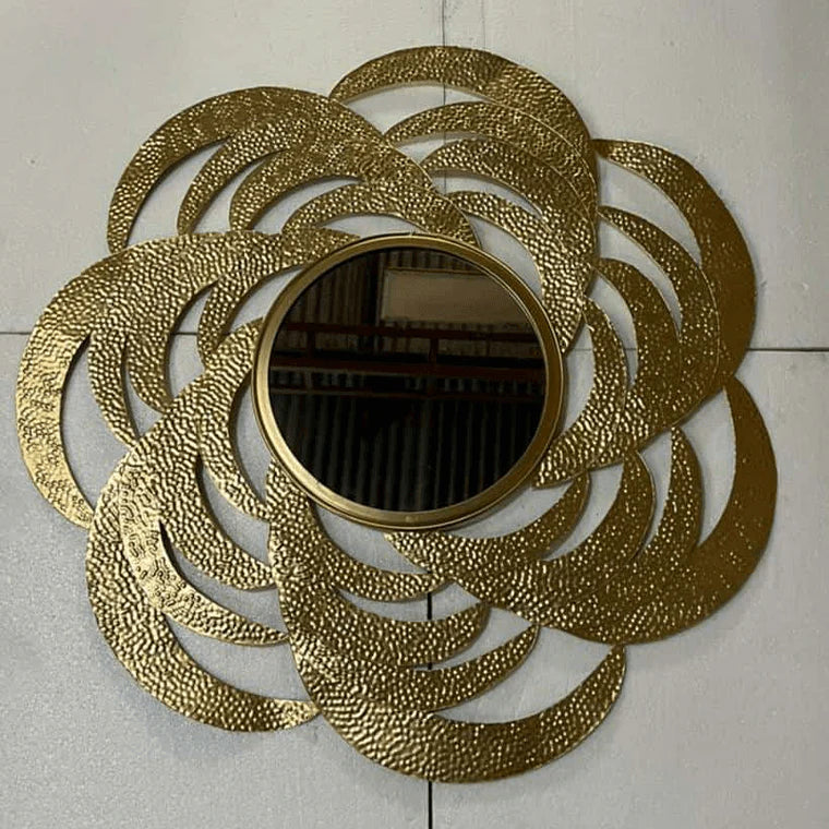 Handcarved Mirror Shaped Like Flower
