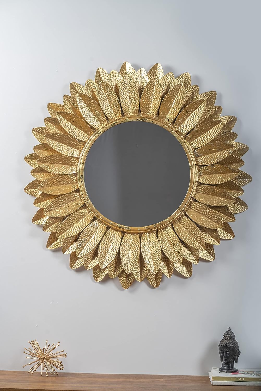 Handcarved Sunflower Mirror