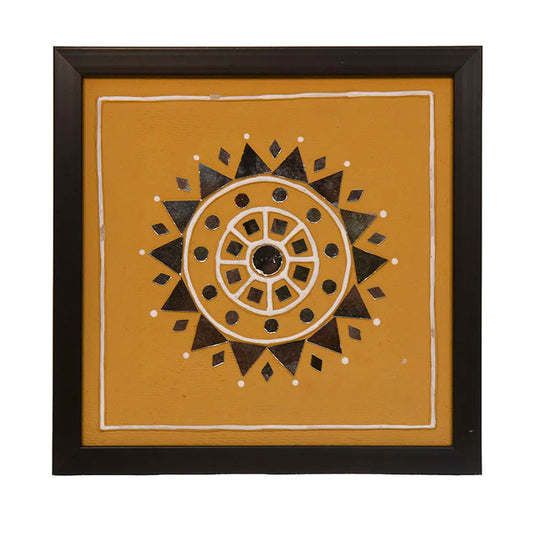 Handmade Lippan Art Wall Frame with Mud Design CIRCLE ONLY