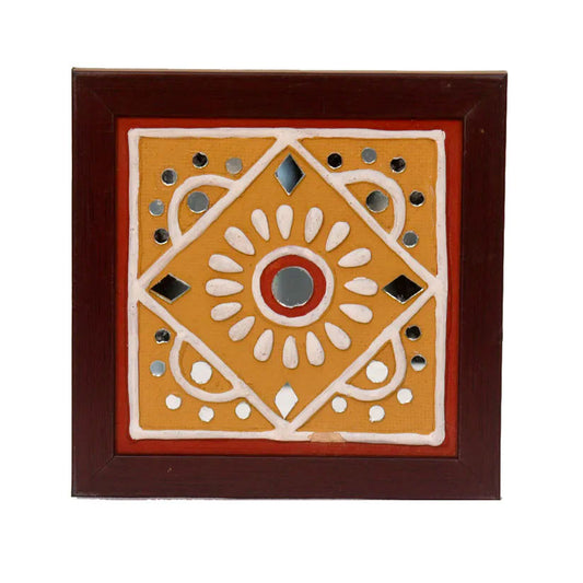 Handmade Lippan Art Wall Frame with Mud Design