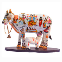 Kamdhenu Cow Calf Home Decorative Showpiece (3 sizes)