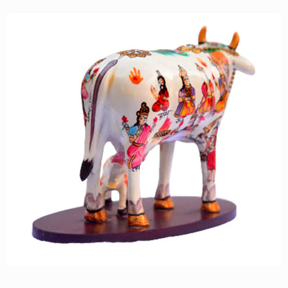 Kamdhenu Cow Calf Home Decorative Showpiece (3 sizes)
