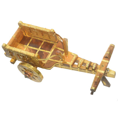 Handmade Wooden Cart carved from Teak Wood