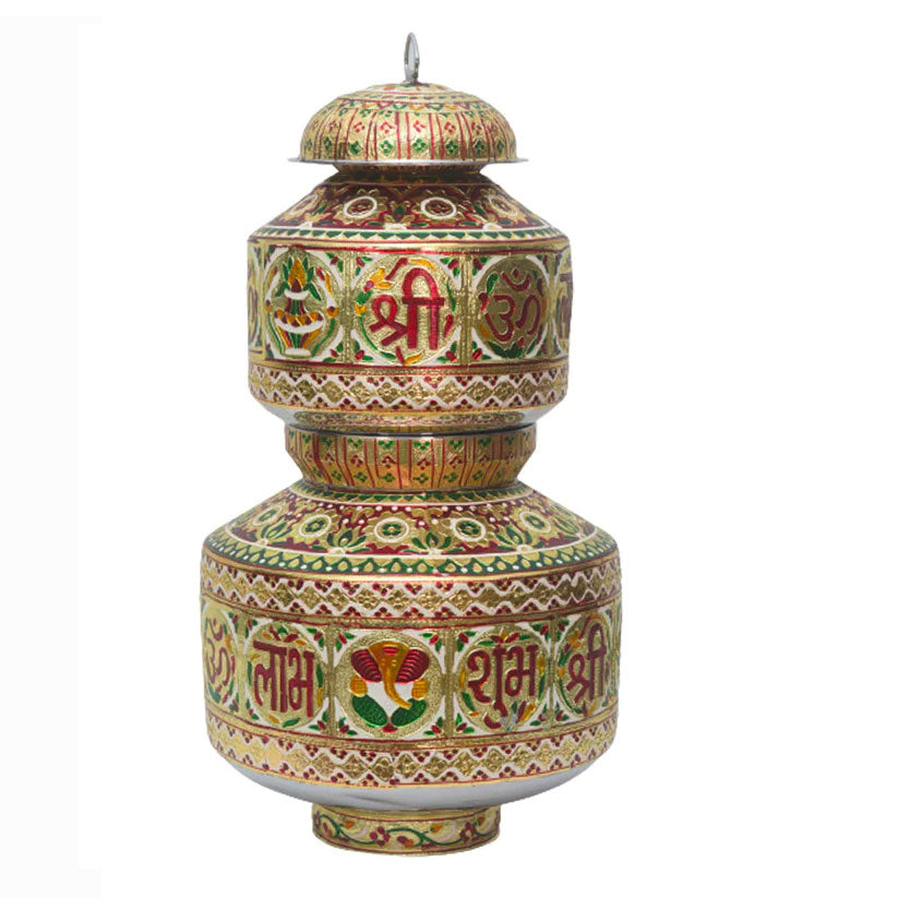 Meenakari Decorated Stainless Steel Water Pot with Ganesh Design