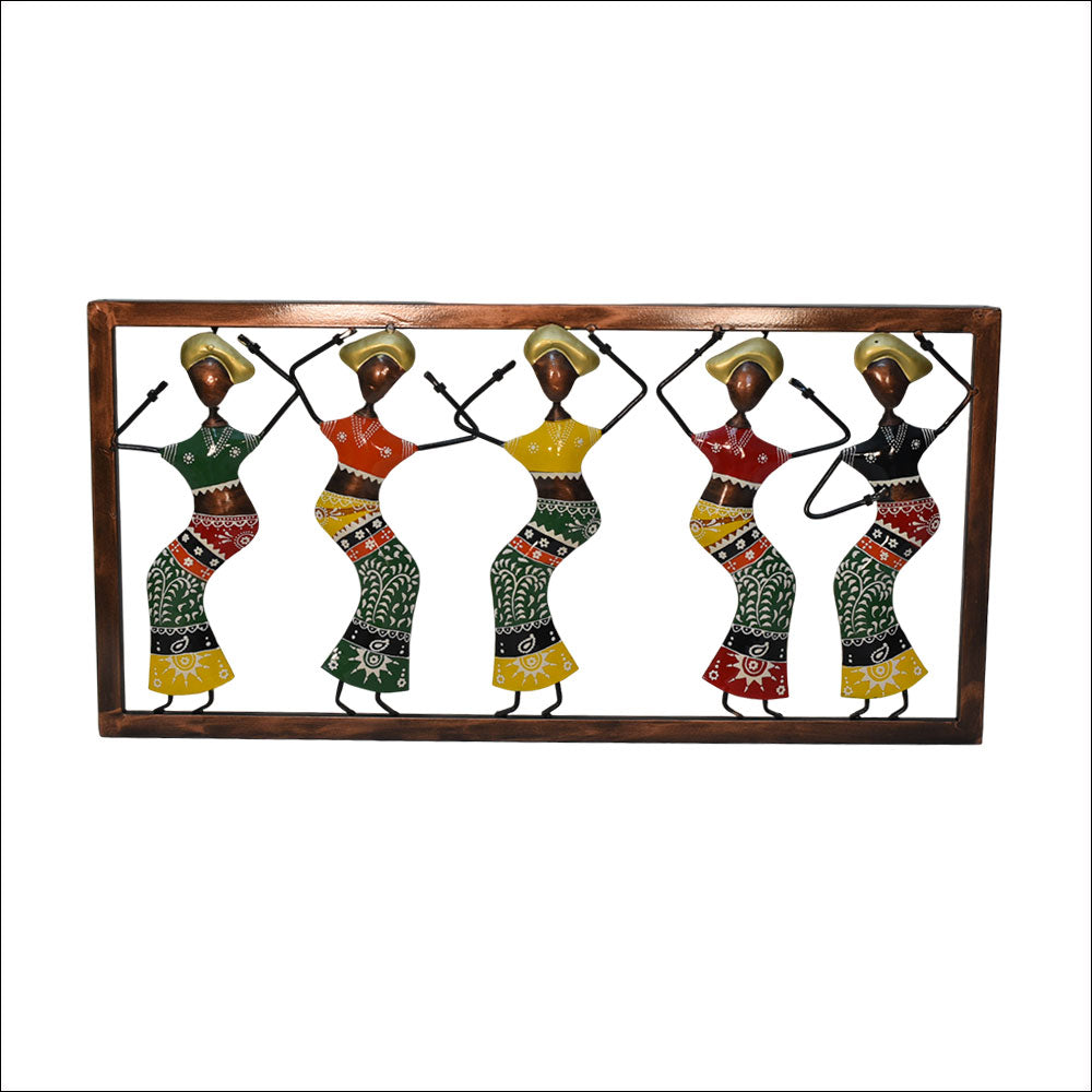 Set of 5 African Ladies in Gold Frame