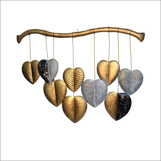 Heart-shaped Wall Art in Gold, Silver and Black