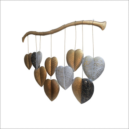 Handmade Heart-shaped Wall Art in Gold, Silver and Black