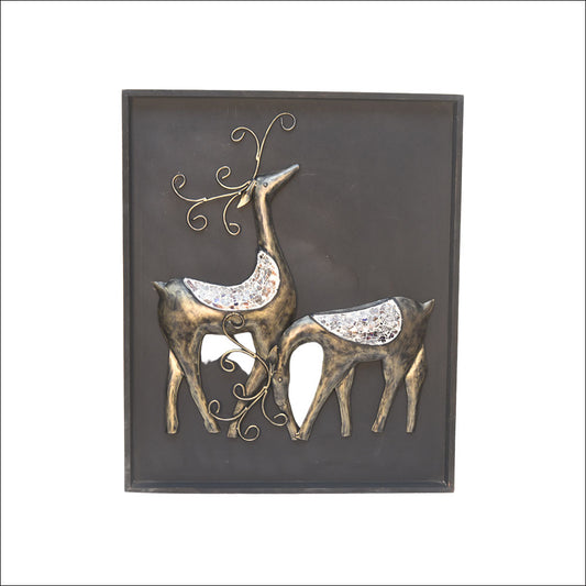 Sculpted Deer Wall Art in Black Frame