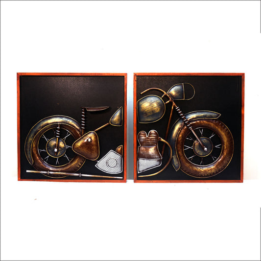 Set of Two Framed Motorbike