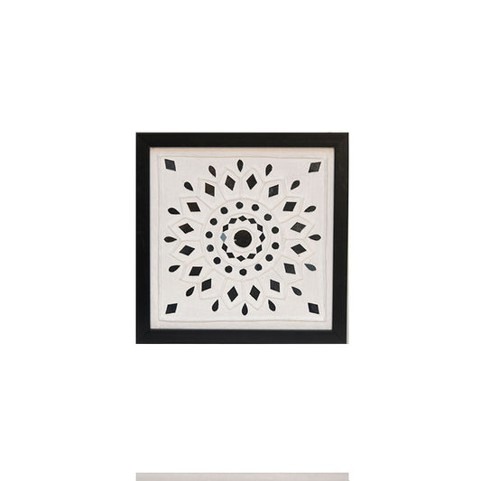 Handmade Lippan Art Wall Frame with Mud Design With Glass Chips