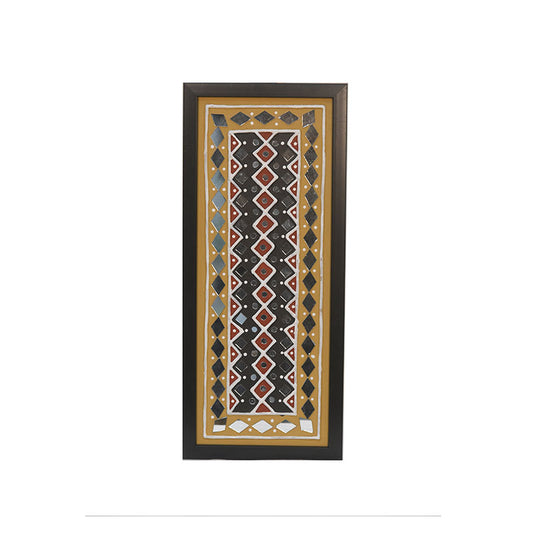 Handmade Lippan Art Wall Frame with Mud Design With Glass Chips BLACK & BROWN