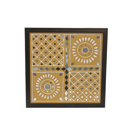 Handmade Lippan art Square frame with 4 designs