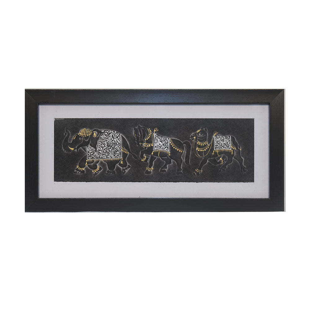 Nail Art Frame with a Beautiful set of Elephants