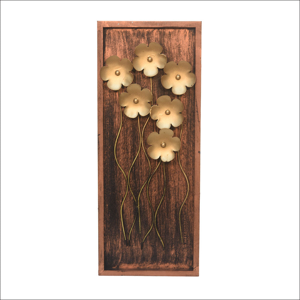 Handmade Beautiful 5 flowers with Stem in a Frame