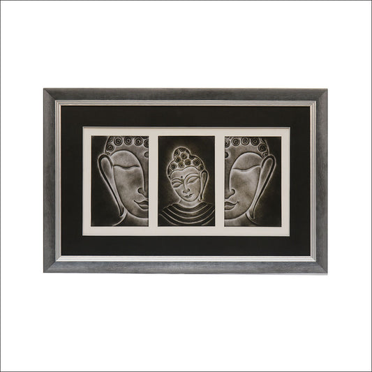 Handmade Nail Art Framed in set of 3 Buddha