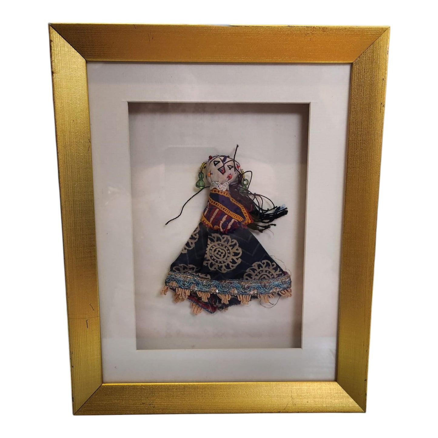 Vintage Fabric Doll Framed