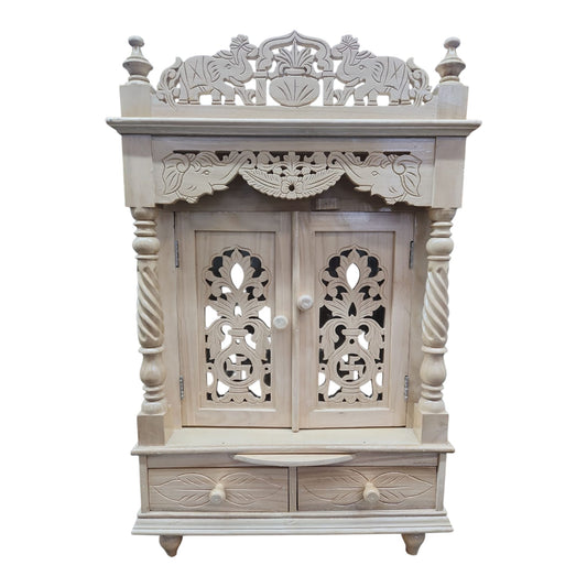 Handmade Sevan Wood Temple with Elephant Door (CMSW16)