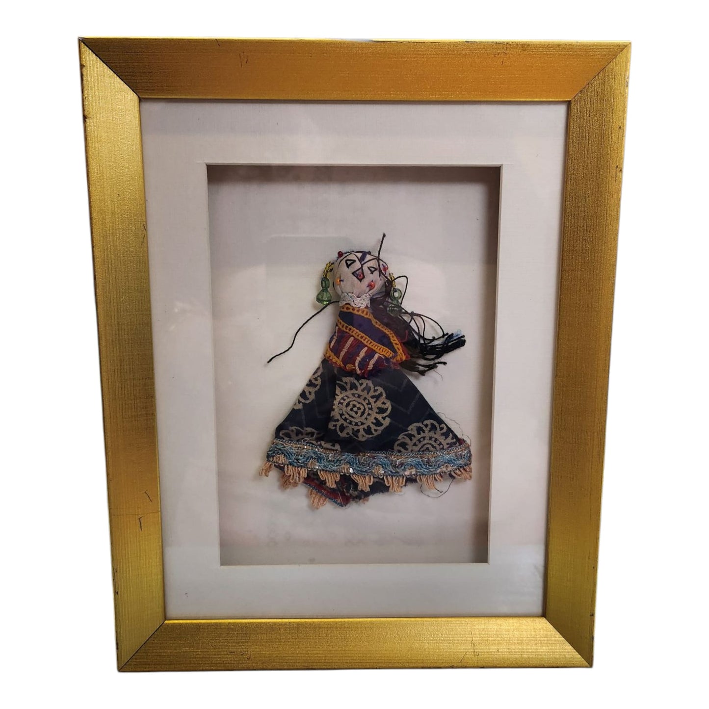 Vintage Fabric Doll Framed