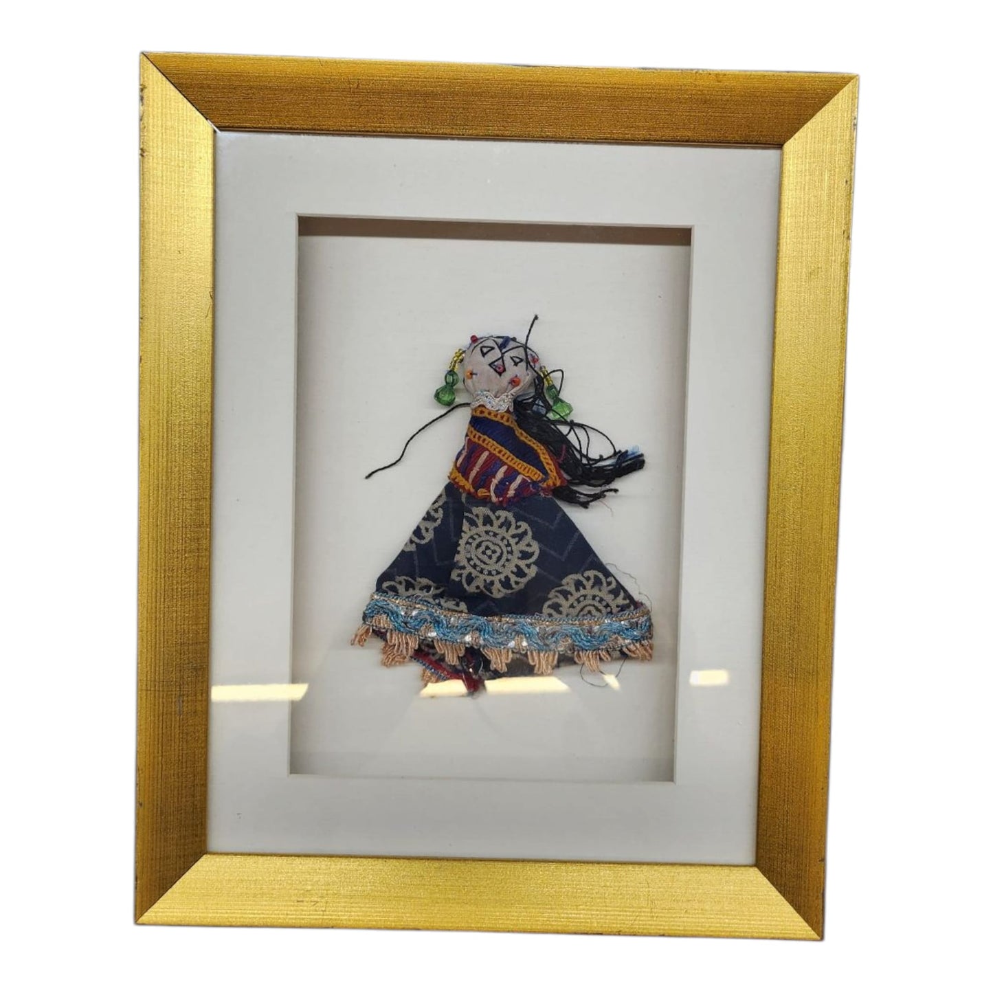 Vintage Fabric Doll Framed