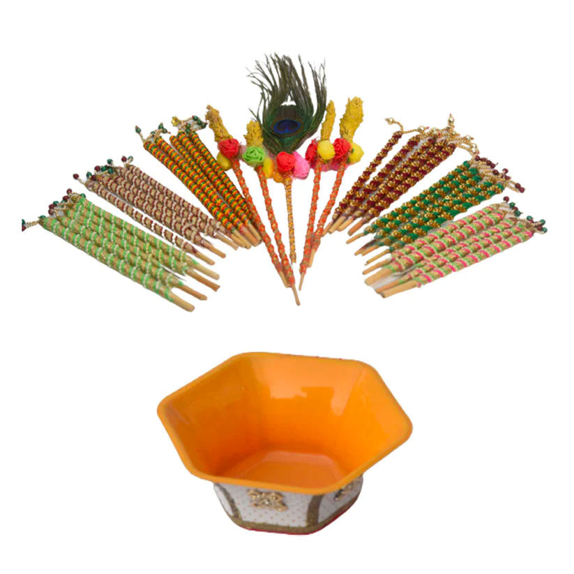 Pithi Haldi Sticks and Bowl