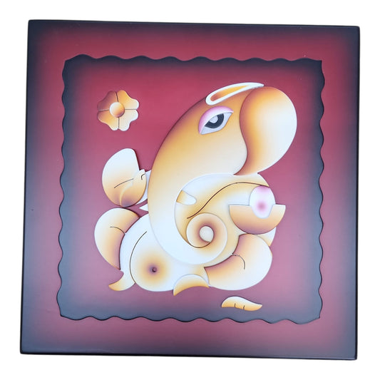 Ganesh Wall Frame Red