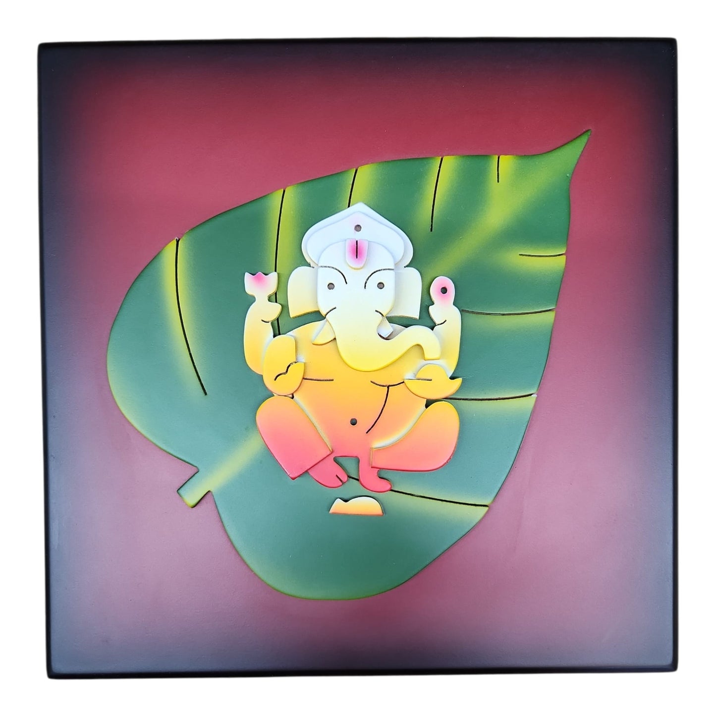 Leaf Design Ganesh Wall Art
