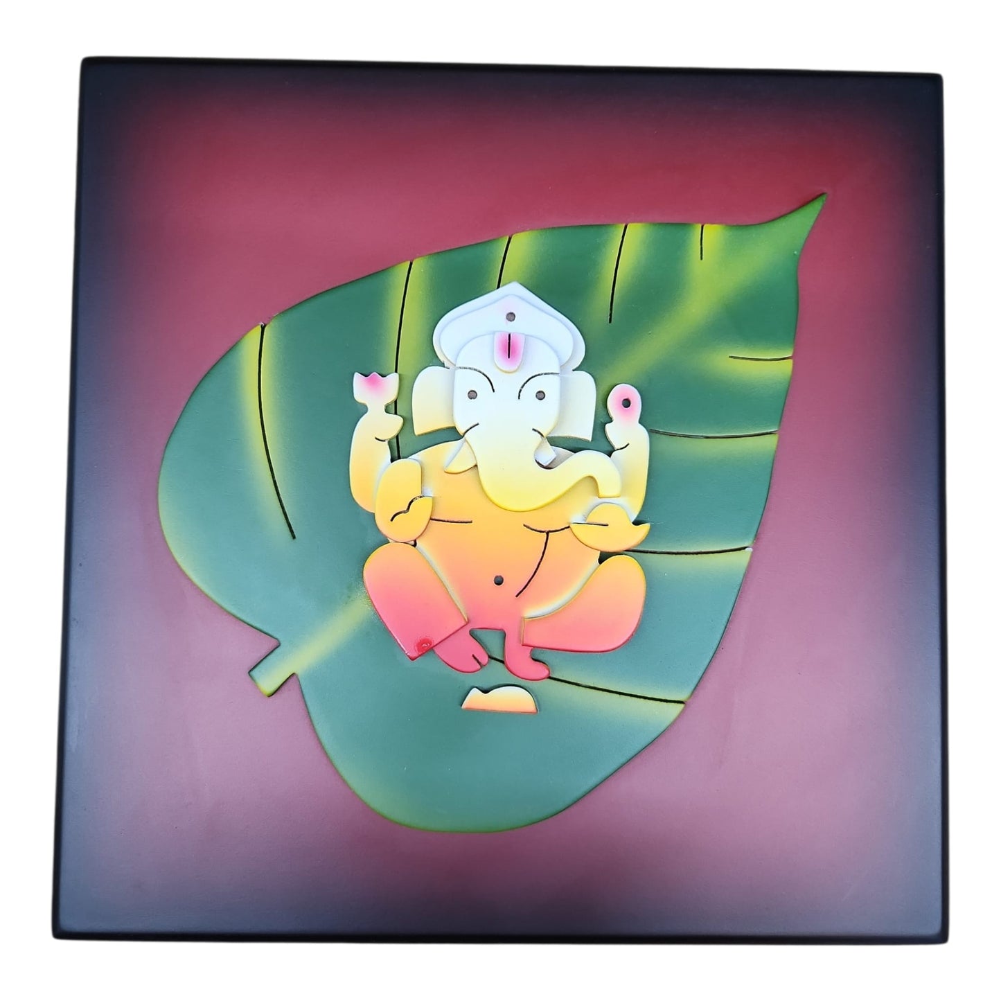 Leaf Design Ganesh Wall Art
