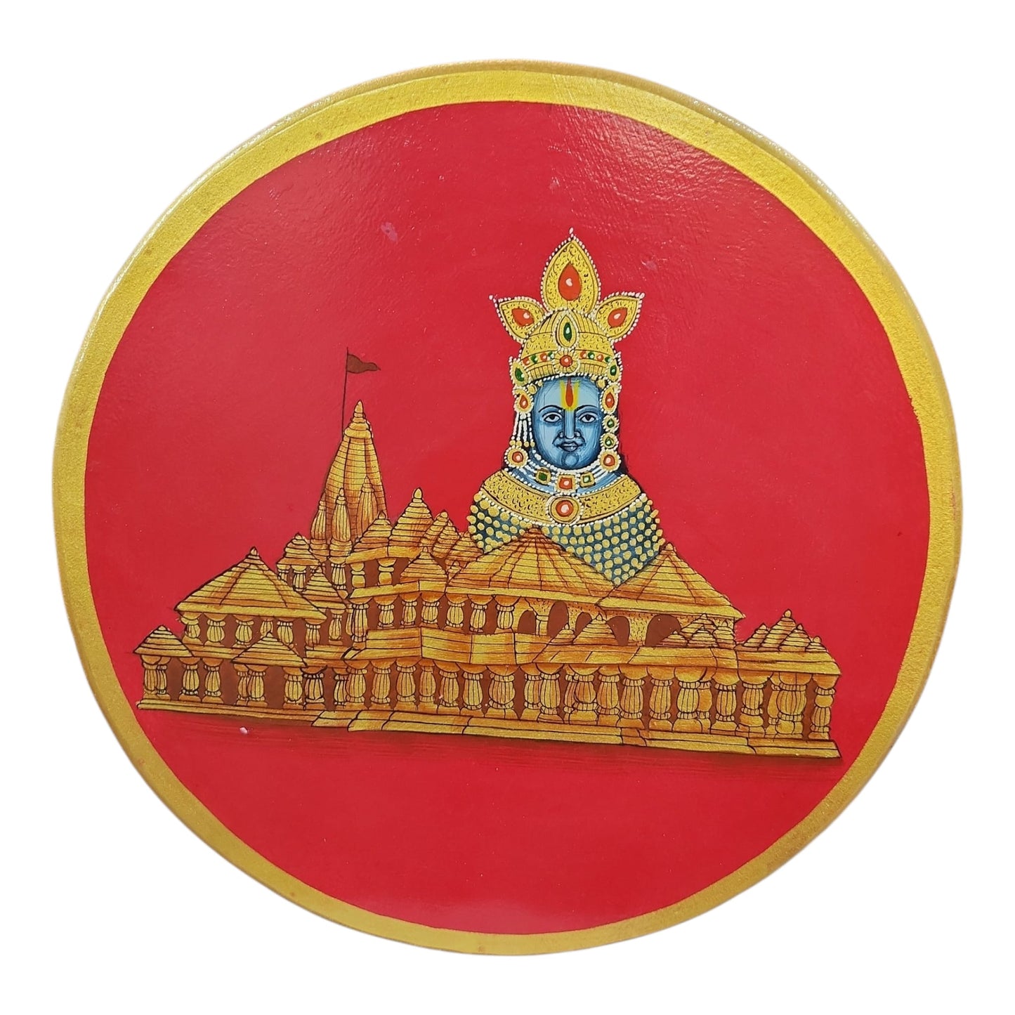 Hand Painted Shreenathji Wooden Plate