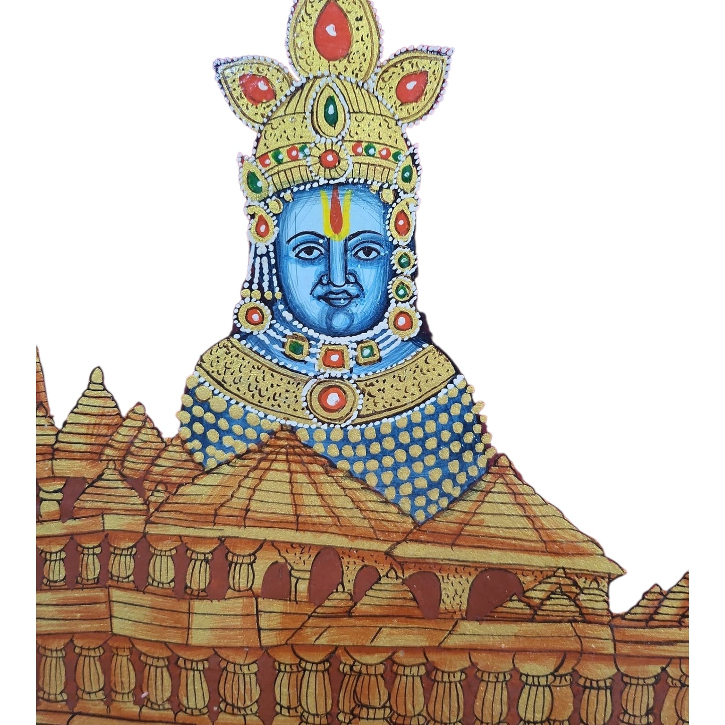 Hand Painted Shreenathji Wooden Plate